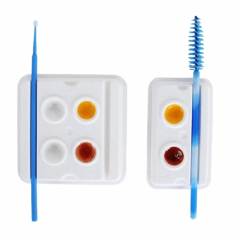 50st Microblading Tray Disponerbar Plastplatta Permanent Makeup Accores för ögonbryn Läpptatuering Ink Cups Holder Tattoo Tool E1YI#