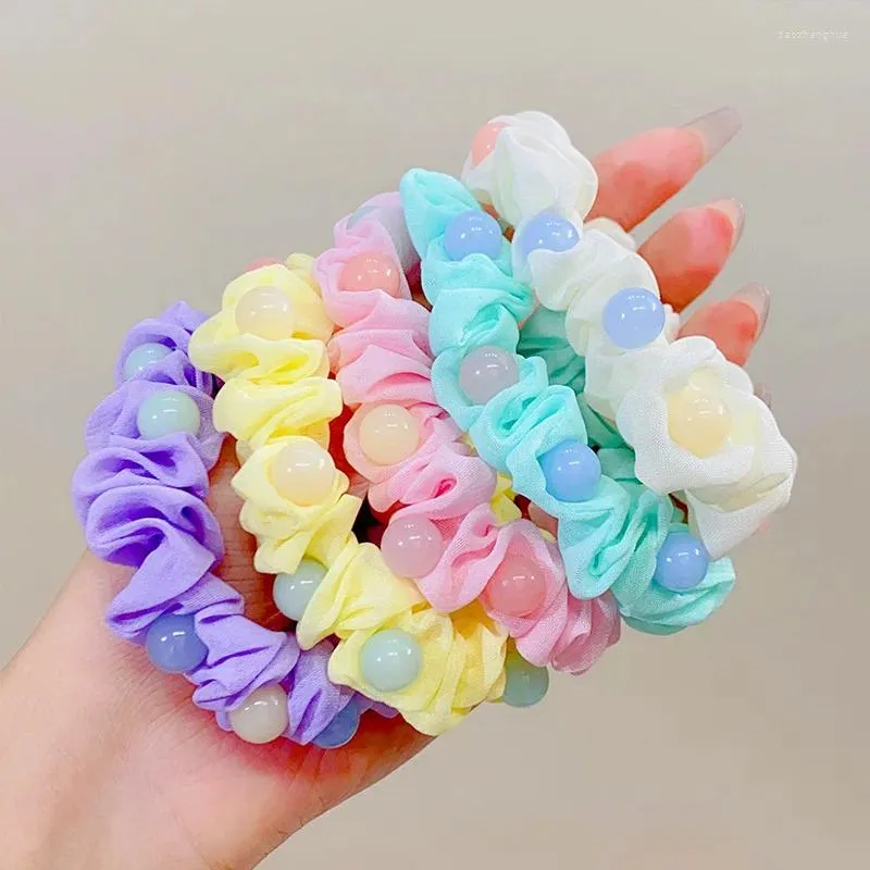 Hair Accessories Candy Colored Bead Loop Girls With High Elasticity And Cute Free Headband Multi Functional Rope