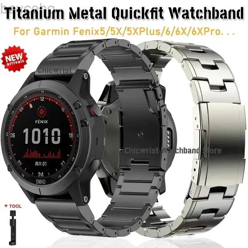 Cinturini per orologi Cinturino in titanio Quickfit da 26 mm 22 mm adatto per Garmin Fenix 6/6X/6XPro/7/7X/5/5X/5XPlus/3 cinturino a rilascio in metallo 24323