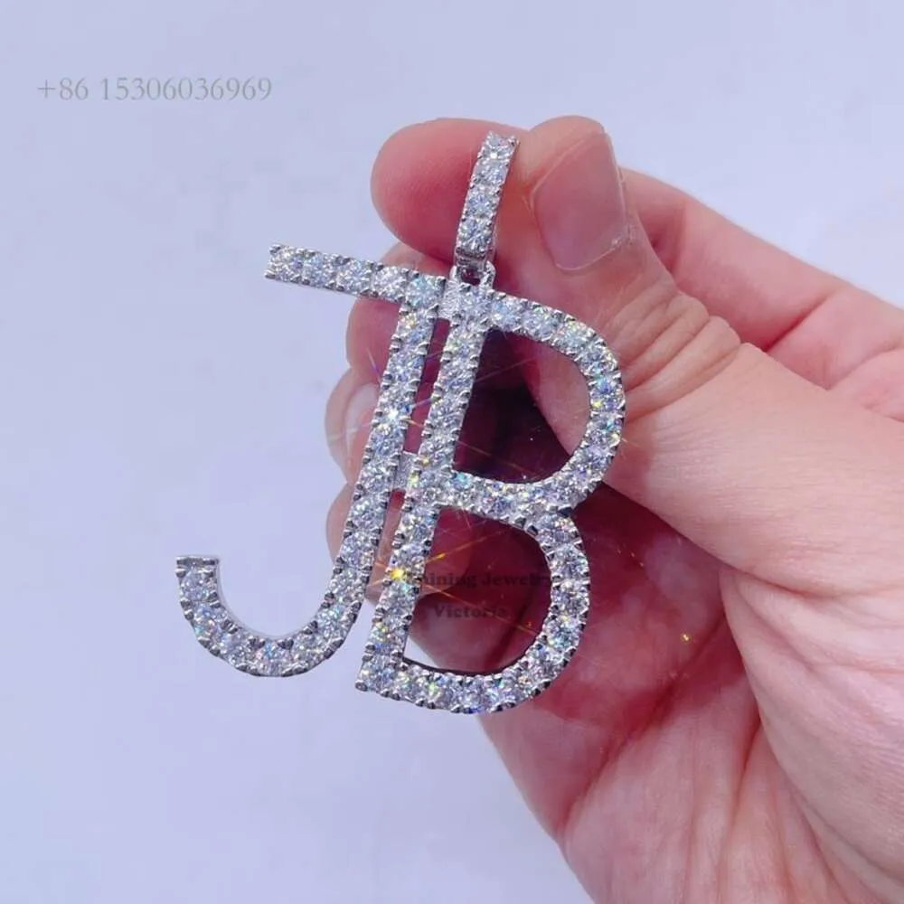 Iced Out Moissanite Letter Pendant Wholesale VVS Diamond, GRA Certified,  Custom Initial Necklace, Hip Hop Jewelry, Drop Shipping Available