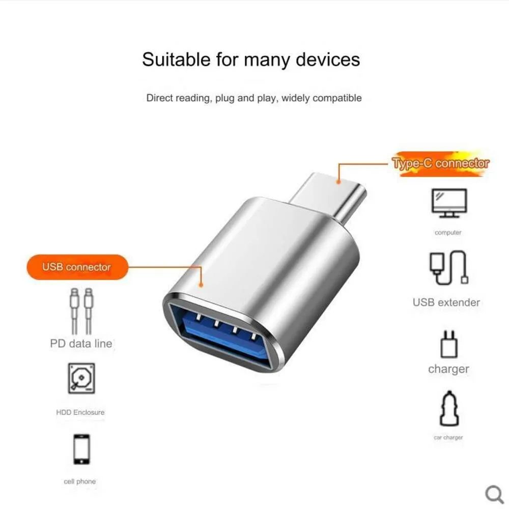 OTG Adapter Type-c to 3.0 Card Reader Data Transmission Fast Charging Car Mounted USB Drive Converter