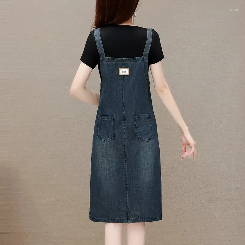 Plus Size Denim Dress: Women's Casual 4XL Jeans Sundress - Spring Summer  Korean Style Loose Sleeveless Overalls, Adjustable Straps from Dhgate Basic  & Casual Dresses - price 36.36