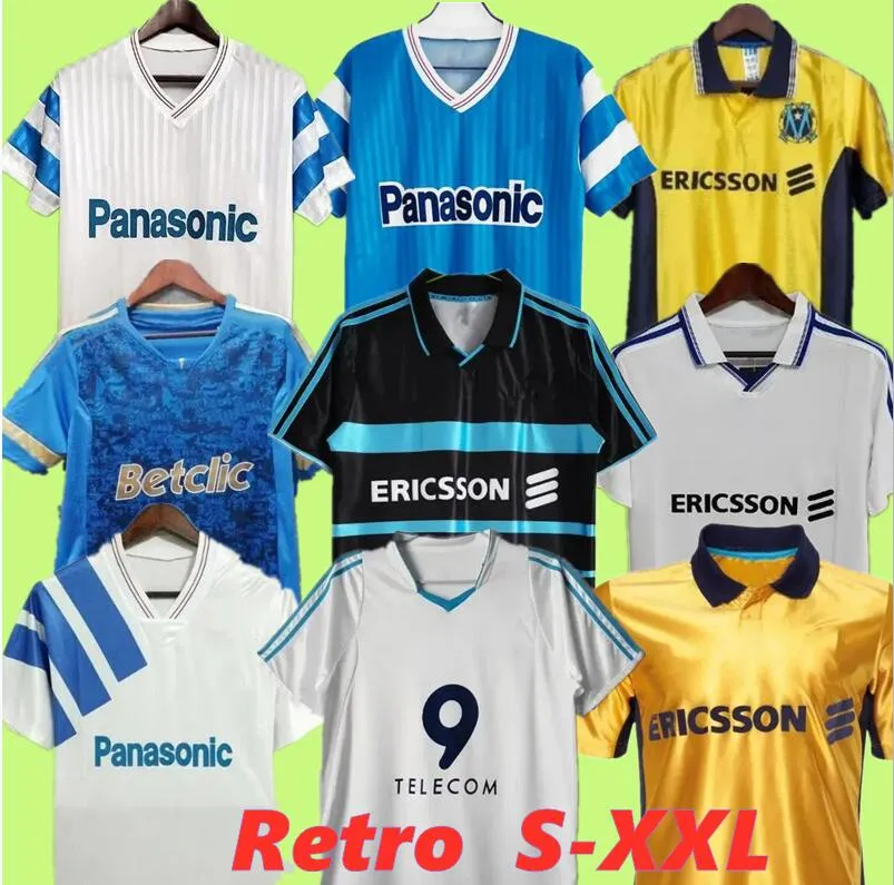 90 91 93 98 99 00 Chemise commémorative rétro BALNC DESCHAMPS PAPIN BOLI DESAILLYt 98 1999 200 03 04 05 06 11 12 Dugarry Ravanelli VOLLER Maillot de football vintage Marseille