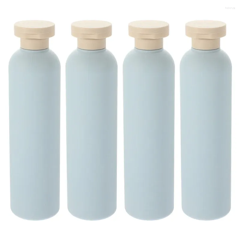 Förvaringsflaskor 4 st rensning och vård badrum dispenser resebehållare för toalettartiklar vatten pressa hdpe plast toalettartiklar