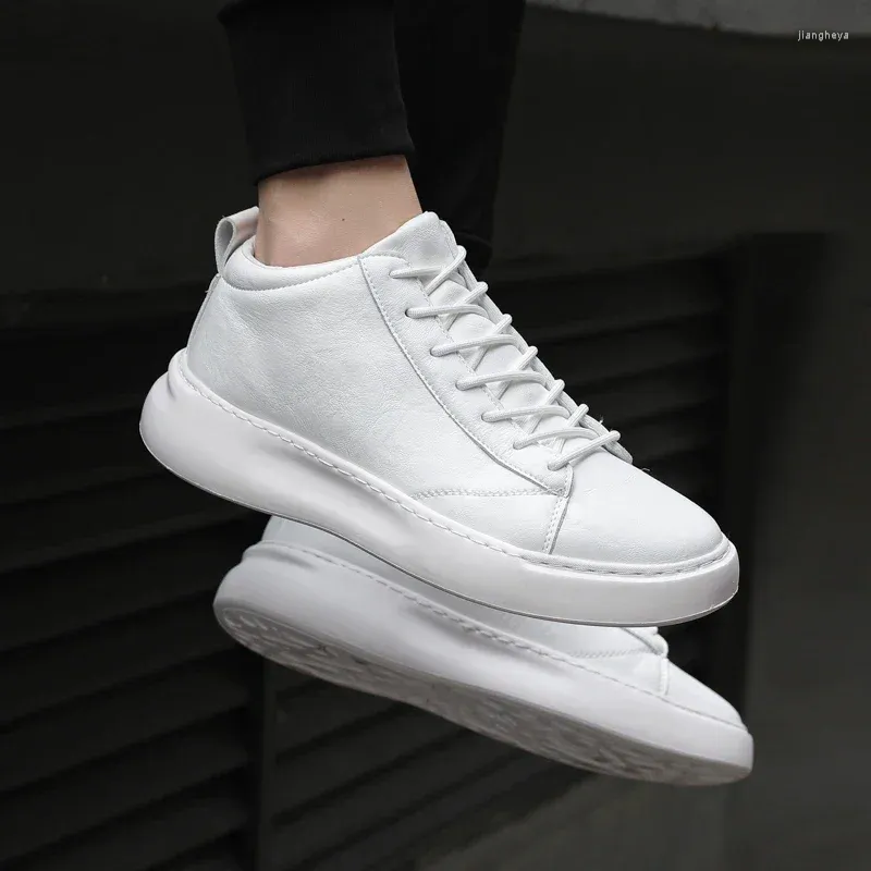 Casual Shoes For Men Fashion Sports Male Sneakers Trend äkta läder 2024 Flat Running Large Size 39-46 White