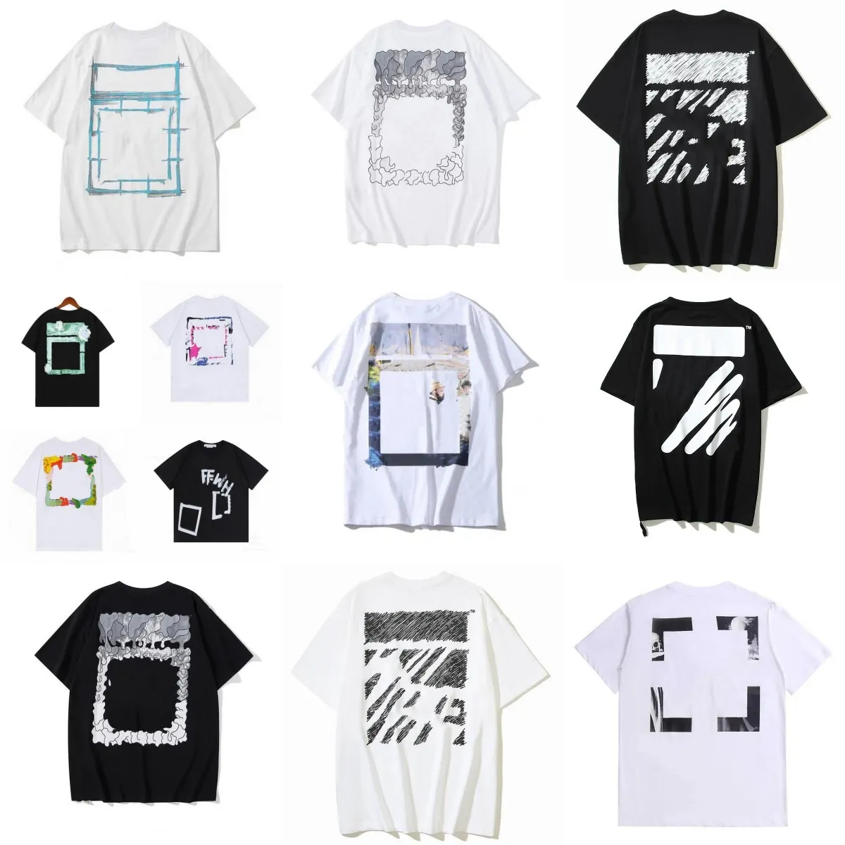 Homens camisetas 2024 moda luxo offes roupas homens camisetas e mulheres soltas camisetas tops homem casual rua graffiti camisa moletom offs offs branco branco te