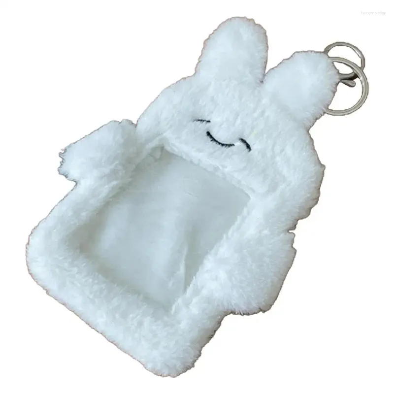 Lagringspåsar plyschkortshållare söt tecknad nyckelring med fuzzy design för kpop fans po måltid flickor