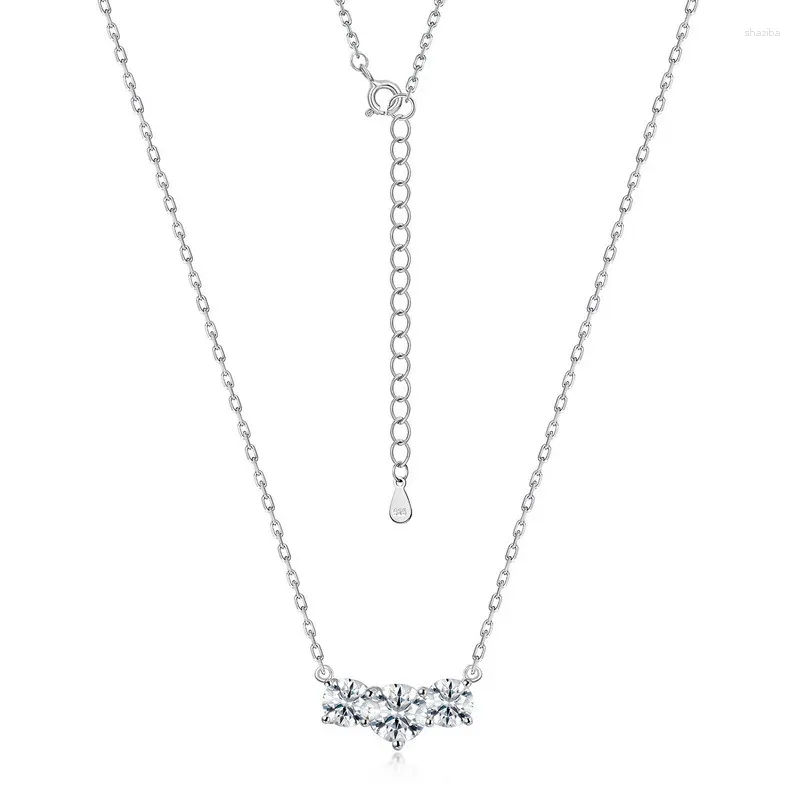 Catene Cross Border Eternal Shining Stone Mosang Collana per donna S925 Argento Tre vite Promessa brillante