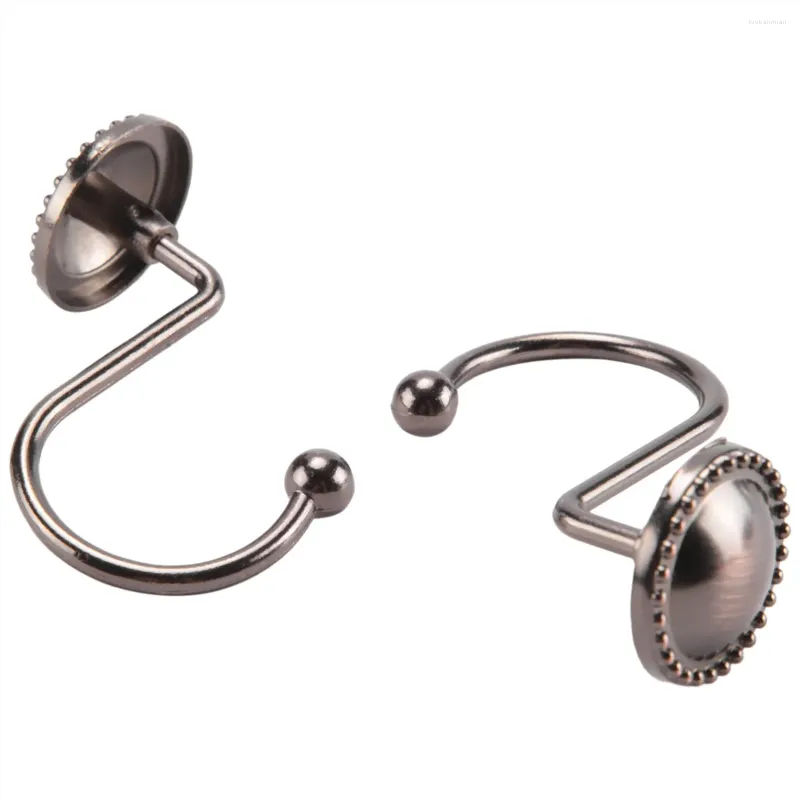 Kök förvaring duschdraperi krokar olja gnuggas brons rostsäkra dekorativa ringar 16 st