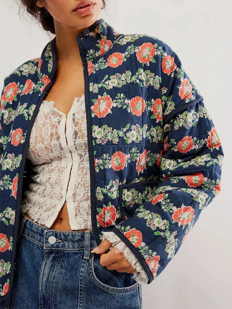 Ediodpoh Women's Cropped Floral Quilted Jacket Cardigan Printed Lightweight Open Front Padded Coat Plus Size Coat Blue S B7bbc5a0 0b34 4b4a Bc7d Bf8343240070.930f8a43ebf27ad3179af53d451c325e