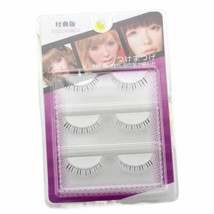 av DHL 100SET 3PAIR/SET 3D Natural Cross False Eyeles Mink Hair Eye Les Black Tool N9FA#