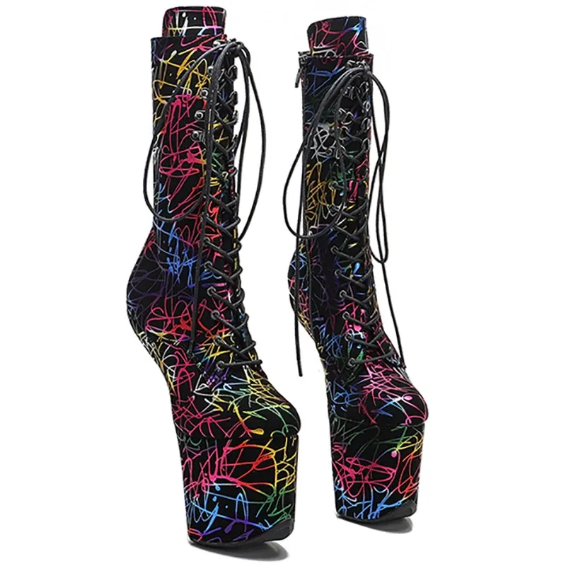 Boots Leecabe Sexy Heelless High Heel Boots Lady Gaga Boots Short Shoes Women Unisex Boots Heelless Boot