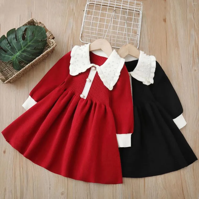 Vestidos de niña, suéteres para niñas, Otoño Invierno, vestido de fiesta de princesa tejido para niños de 6 años, ropa de Navidad, disfraz para niños