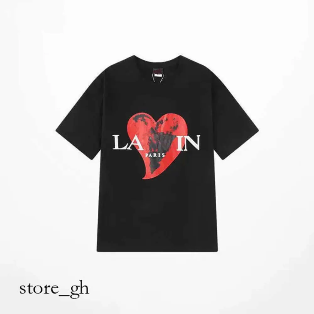 Merk Heren T-shirts Designer Luxe Lanvins Klassieke T-shirt Borst Letter Bedrukt Lavin Shirt High Street Lavina T-shirts Schoen Katoen Losse T-stukken Lavine Hoodie 953