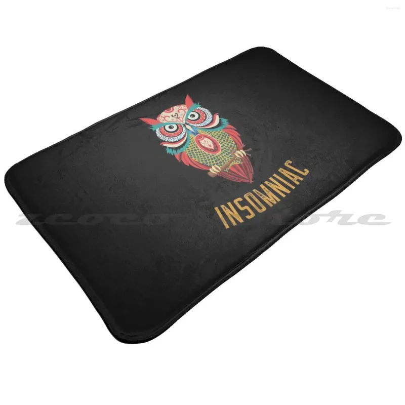 Tapis insomniaque tapis porte antidérapant doux absorption d'eau tapis insomnie nuit hibou sommeil drôle nocturne mignon non