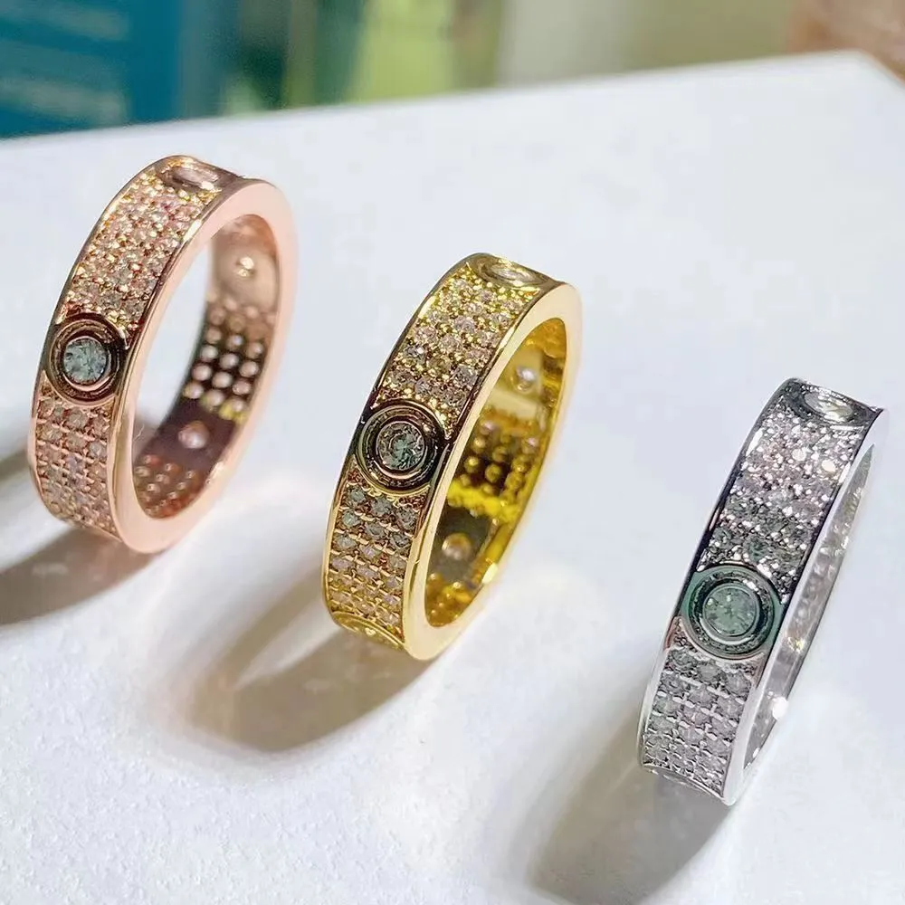Pierścień designerski luksusowe damskie urok Diamond Pierścień Kobiety projektant biżuterii Mężczyźni moda Klasyczna biżuteria ponadczasowa wysokiej jakości srebrny prezent rocznicowy