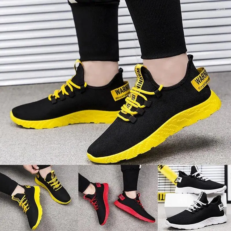 Scarpe casual di grandi dimensioni Estate Hypersoft Uomo Sport Maschile Sport Uomo Running Sneakers 2024 Nero Giallo Walk GME-0298