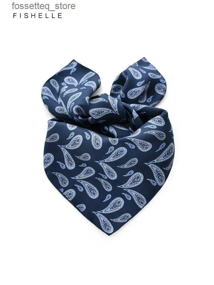 Mouchoirs Style classique Paisley imprimé foulard en sergé de soie naturelle foulards en soie véritable mouchoir de luxe pour hommes printemps automne foulard Hijab L240322