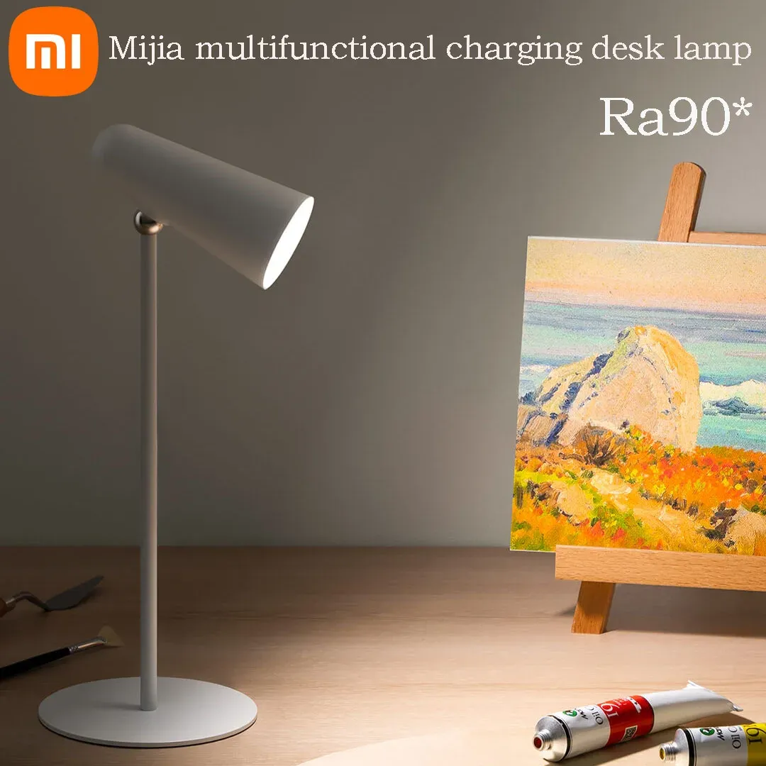 Kontroll Xiaomi Mijia Multifunktionell laddningsdisklampa 2000mAh RA90 Anti Blue Light 3in1 Portable Table Lamp ficklampa Clamping Lamp