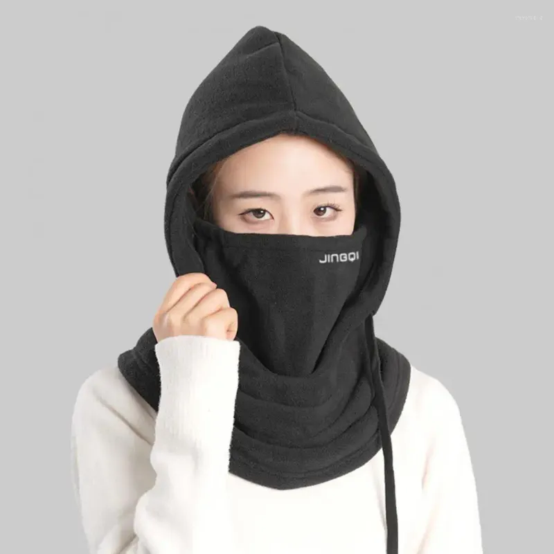 Scarves Drawstring Design Scarf Windproof Fleece Balaclava Hat For Winter Skiing Cycling Adjustable Full Face Hood Motorcycle Adults