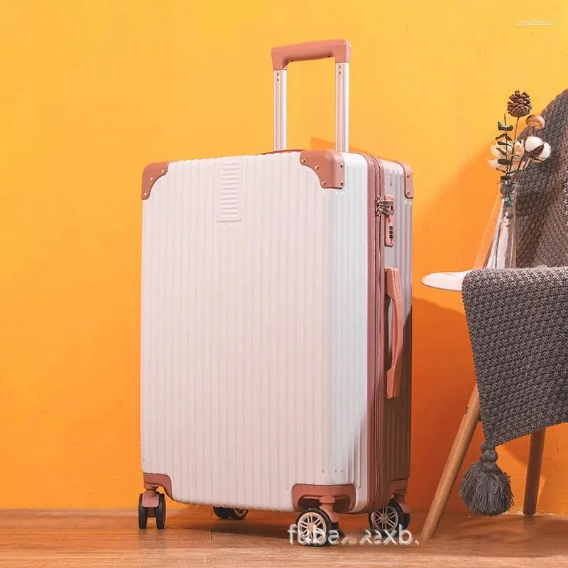 Suitcases Damska walizka 20-28 cali z gładkimi uniwersalnymi kółkami Student Bagaż pokład na pokład Travel Hasło Pudełko Modne