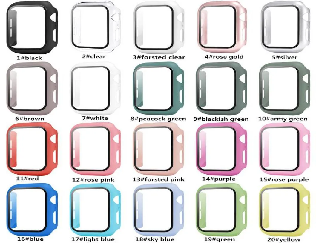 Colourful Watch Cases For Apple Watch 4044mm Series 6 SE 5 4 CaseTempered Glass Iwatch 38mm 42mm Screen Protector Frame With Pac1749635