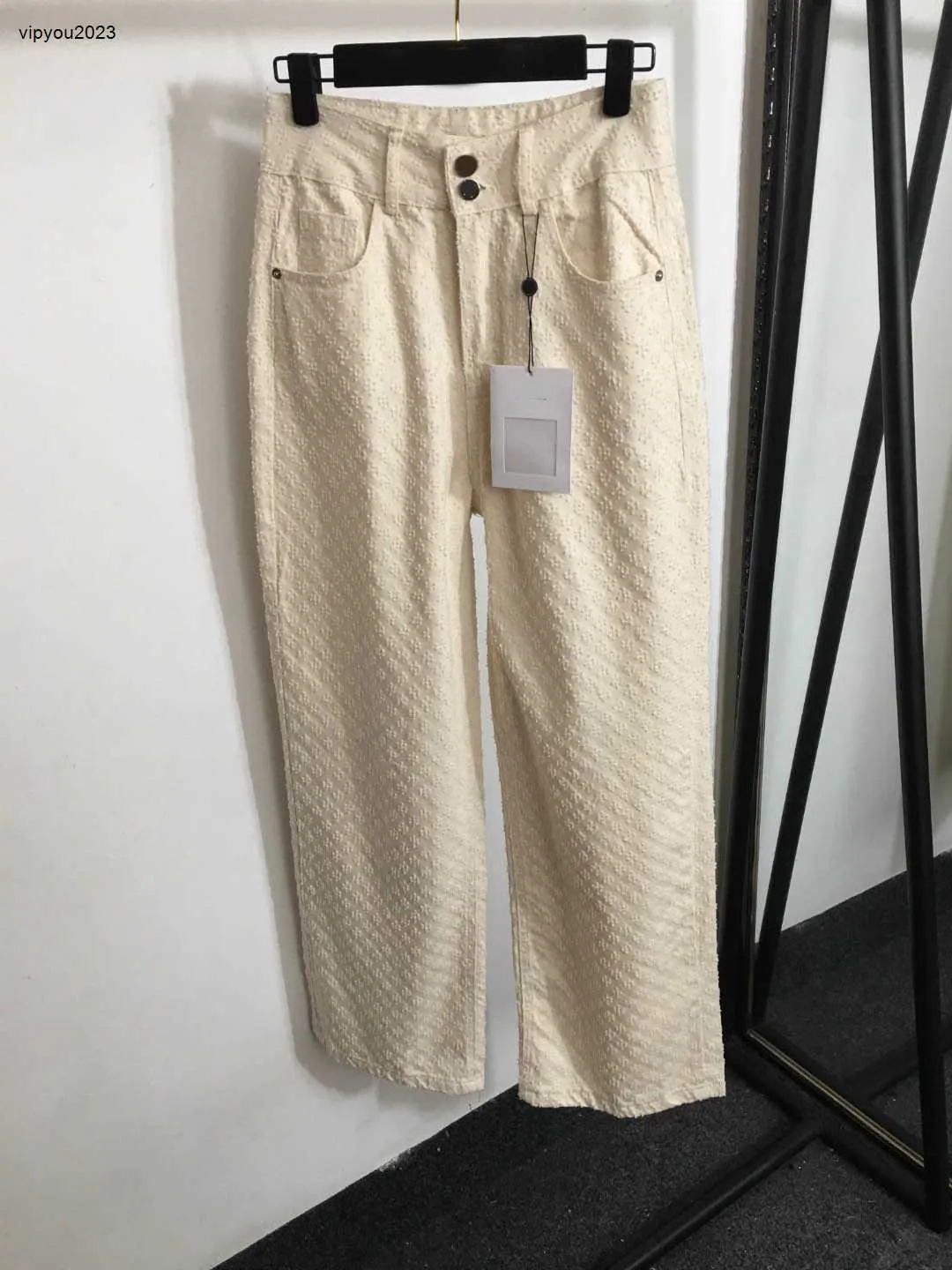 Pants Designer Women Brand Clothing Spring Spring Spring Spring Modna i zużyta żakard logo wysoko pasażerskie damskie dania damskie azjatyckie rozmiar s-l 23 marca