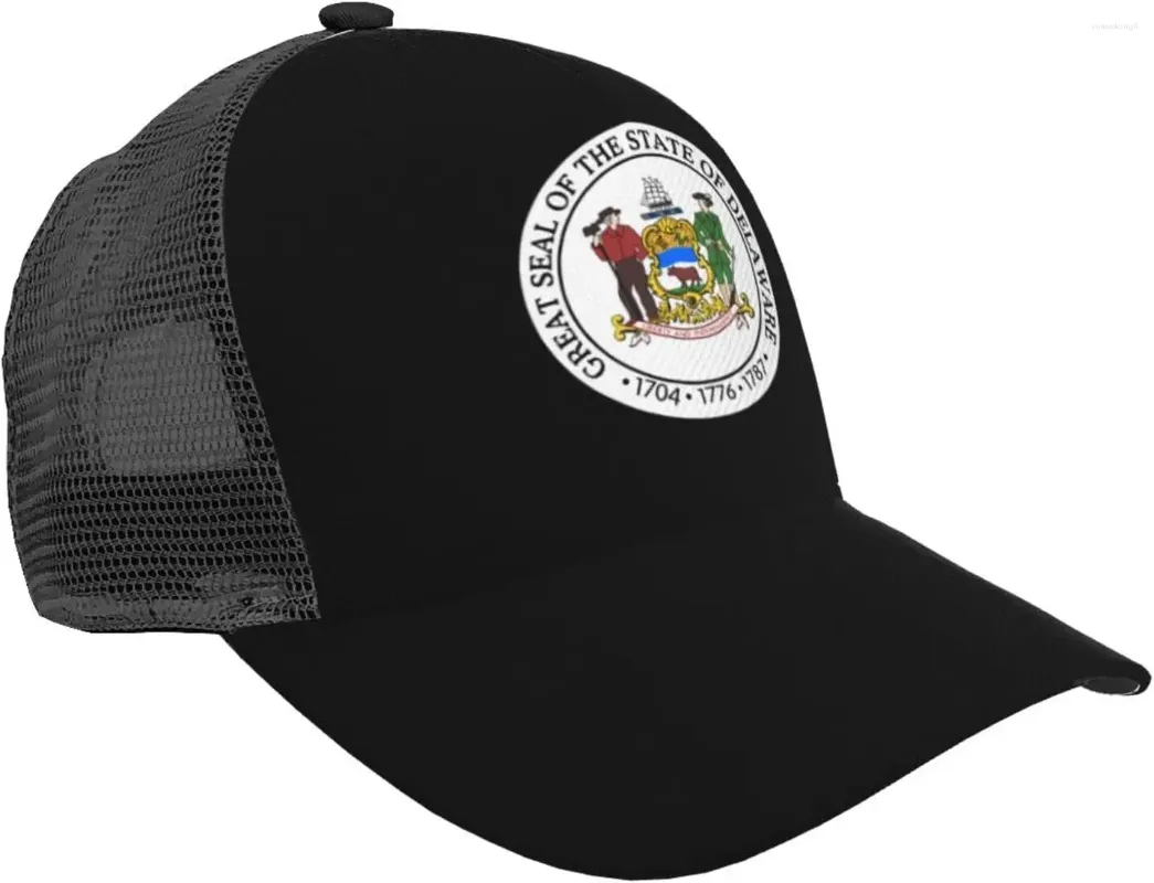 Ballkappen Seal Of Delaware Baseball Unisex verstellbare atmungsaktive Mesh-Mütze für den Außenbereich