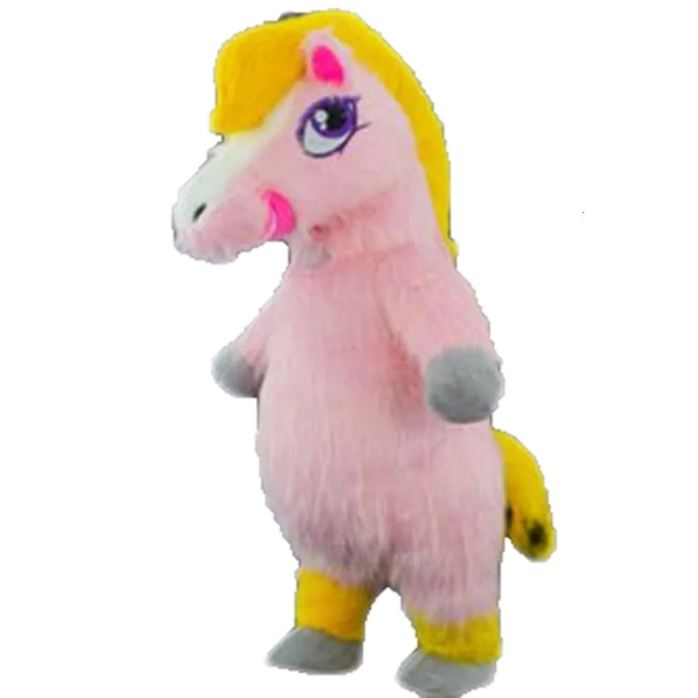 Kostiumy maskotki 2M/2,6M Dorosły IATable Pink Pony Mascot Kostium do rozrywki na noszenie karnawału.