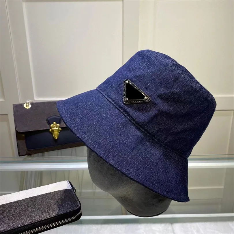 Cowboy Eimer Hut Casual Unisex Caps Frauen Herren Designer -Hüte für Street Denim Triangular Labeling Cap Men Beanie