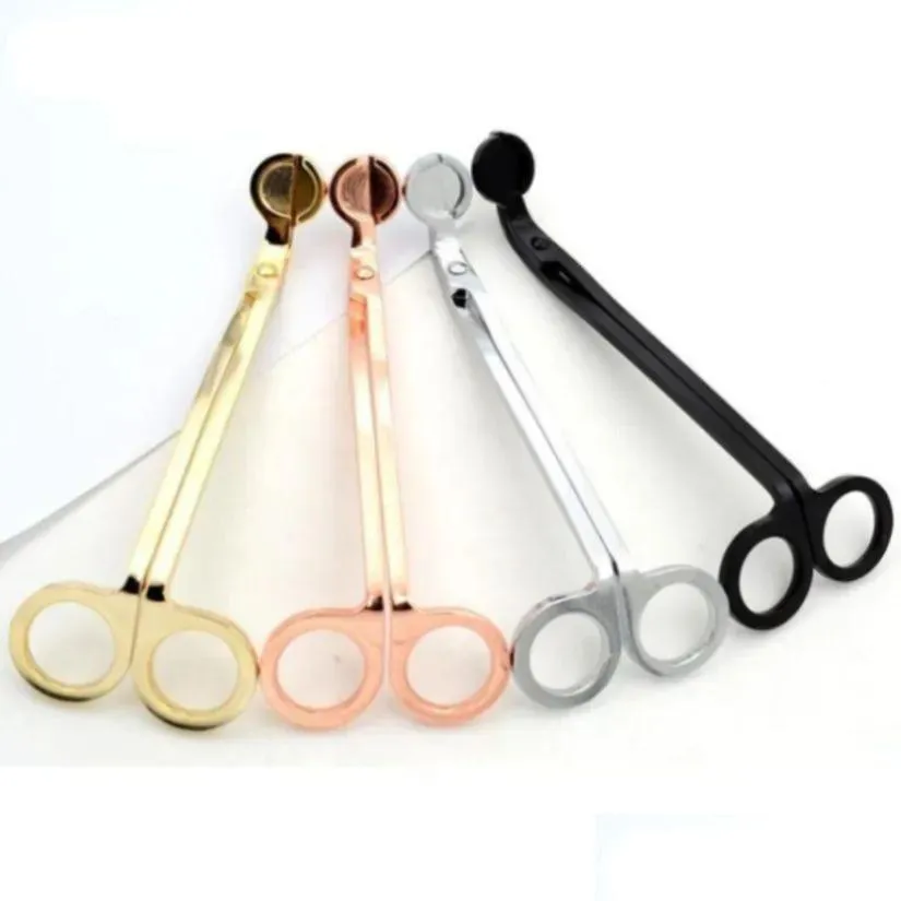 Sax rostfritt stål Snuffers Candle Wick Trimmer Rose Gold Cutter Oil Lamp Trim Scissor Drop Delivery Home Trädgårdsverktyg Hand OTQ4G