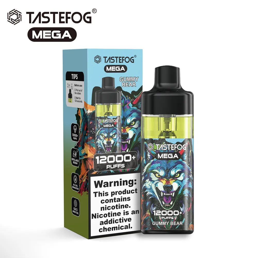 Сетчатая катушка одноразовая 12000 затяжек Tastefog Mega многоразовая капсула Vape 12K затяжка оптом