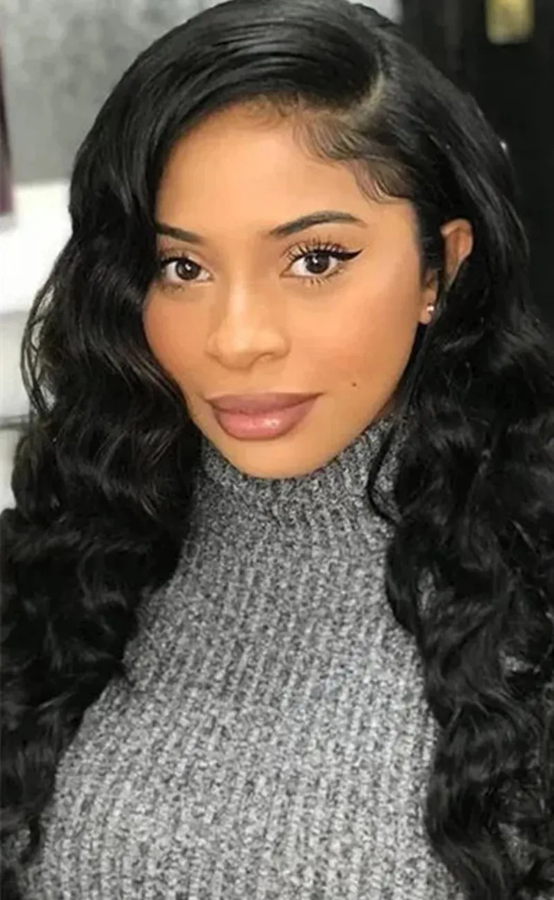 16inch full lace Human Hair Wigs Yaki Straight Kinky Curly Water Loose Deep Body Lace Front Wig for Women All Ages Natural 130%density 360 lace frontal wig pre plucked