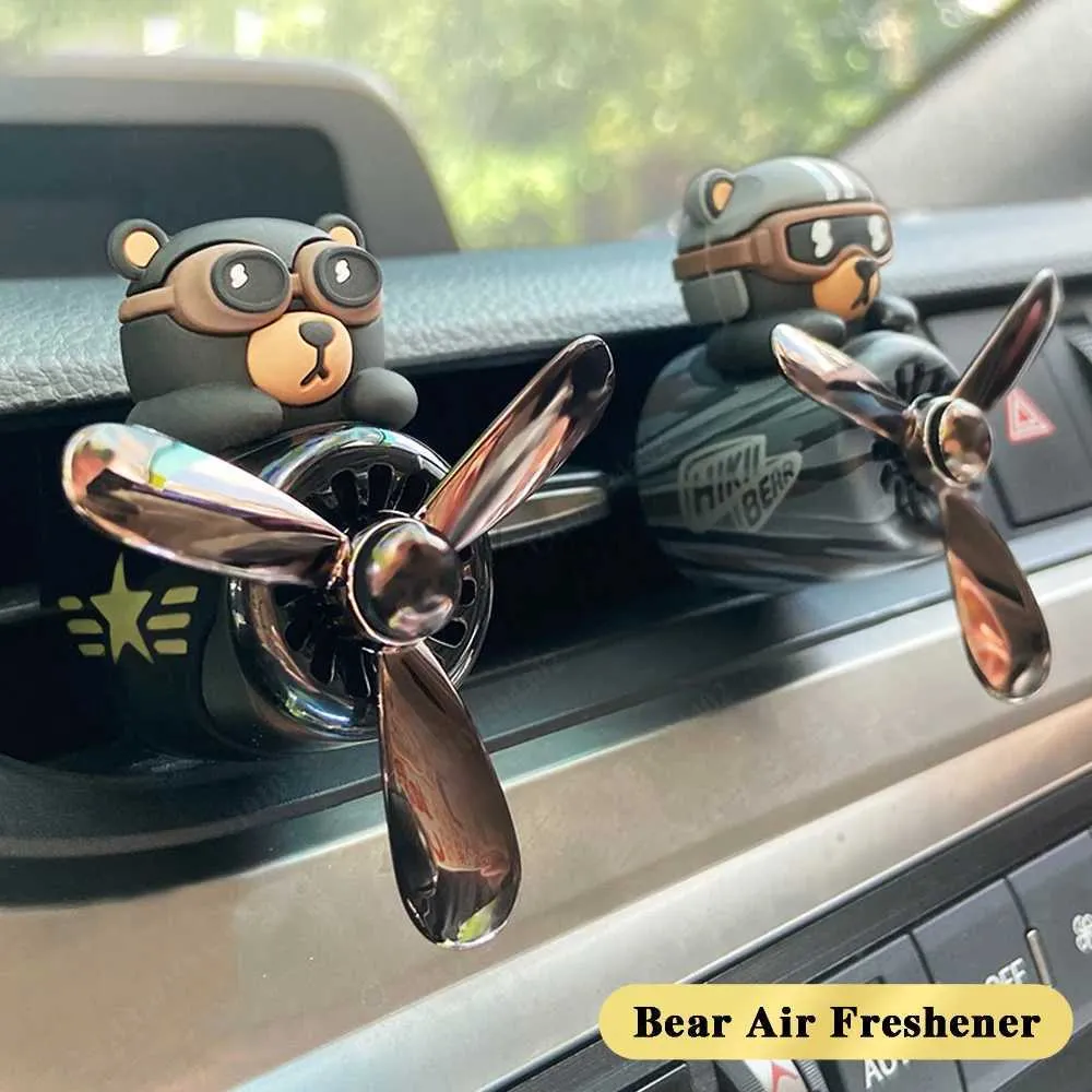 Car Air Freshener Bear Pilot Automotive Air Freshener perfume Diffuser Air Outlet Decoration Propeller perfume Deodorant Indoor Flavor Products 24323
