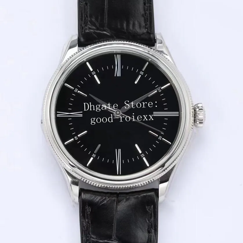 Orologi automatici da uomo 39mm Orologio da uomo Cal.3132 Quadrante romano bianco nero Ew Maker Cellini 50509 Cinturino in pelle di alligatore EwF Orologi da polso