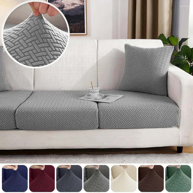 Chair Covers T-pattern Jacquard Sofa Solid Elastic Seat Cushion Cover Living Room Washable Spandex Couch Slipcover Chaise Home