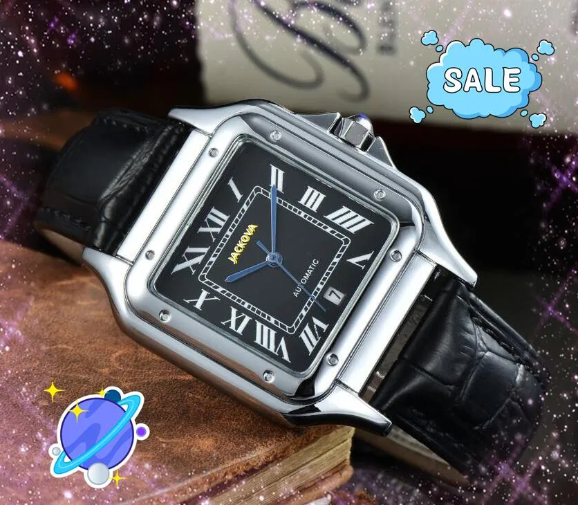 Top Designer Elegant Fashionable Men's Boy Male Watches Brown Black Leather Strap Imported Quartz Movement 40mm Size Clock Botton Twire Drawing Technology Watch