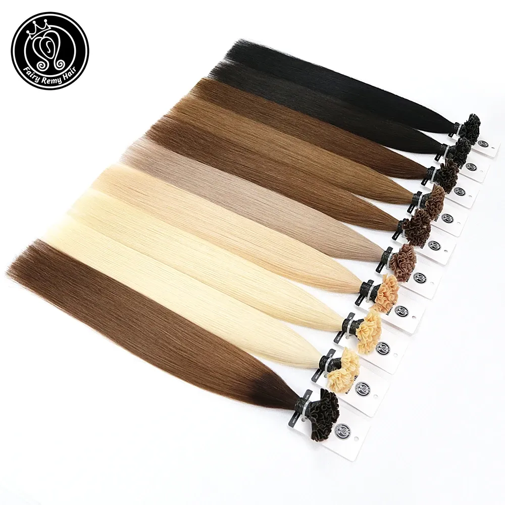 Estensioni Fairy Remy Hair Fusion Hair Extensions 1 g/s 1820 pollici Real Remy Cheratina Pre Bonded Extension di capelli umani sulla punta dell'unghia della capsula