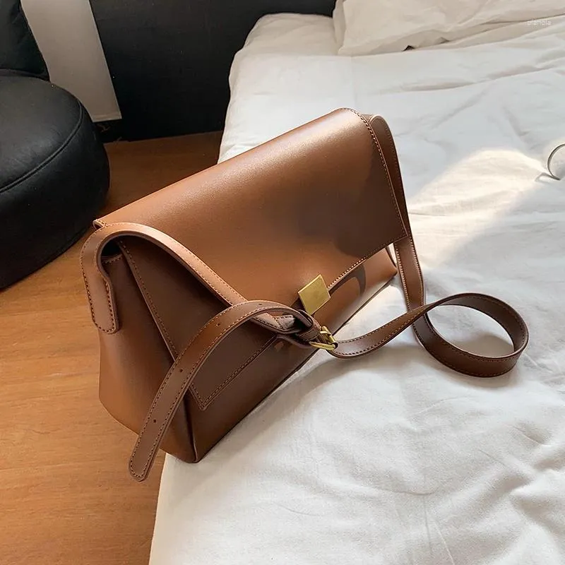 Bag PU Leather Crossbody Bags For Women 2024 Shoulder Solid Color Simple Women's Trend Lux Black Handbags And Purses Sac