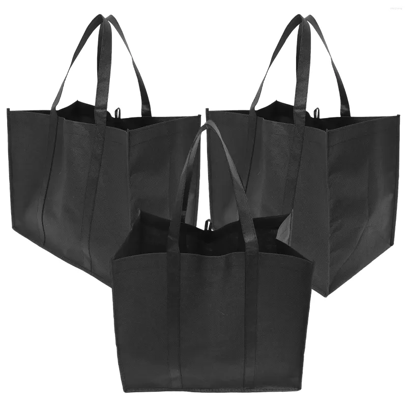 Opbergzakken 3 stuks non-woven boodschappentas draagtas herbruikbare boodschappen opvouwbare handtassen kledingstof