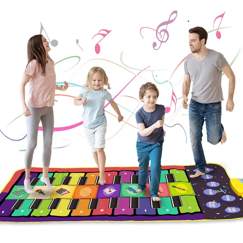 Alfombra de piano musical para niños Alfombra de juego con teclado a dúo 20 teclas Piano de piso con 8 sonidos de instrumentos 5 modos de Paly Almohadilla de baile Juguetes educativos 240322