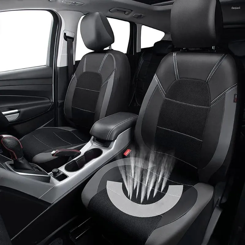 Autositzbezüge, 9-teilig, Universal-PU-Lederkissen, vorne und hinten, Vollschutzpolster für 5-Sitzer-PKWs und LKWs