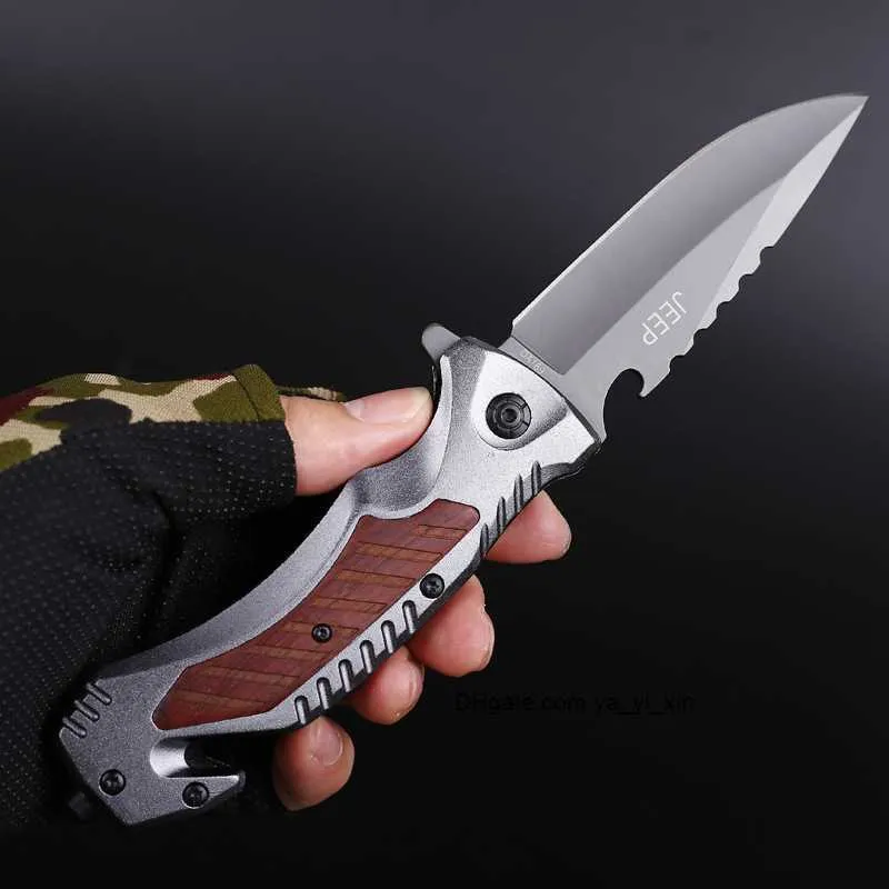 Aluminum handle outdoor folding knife camping Multifunctional folding knife camping Stainless steel knife Field knife