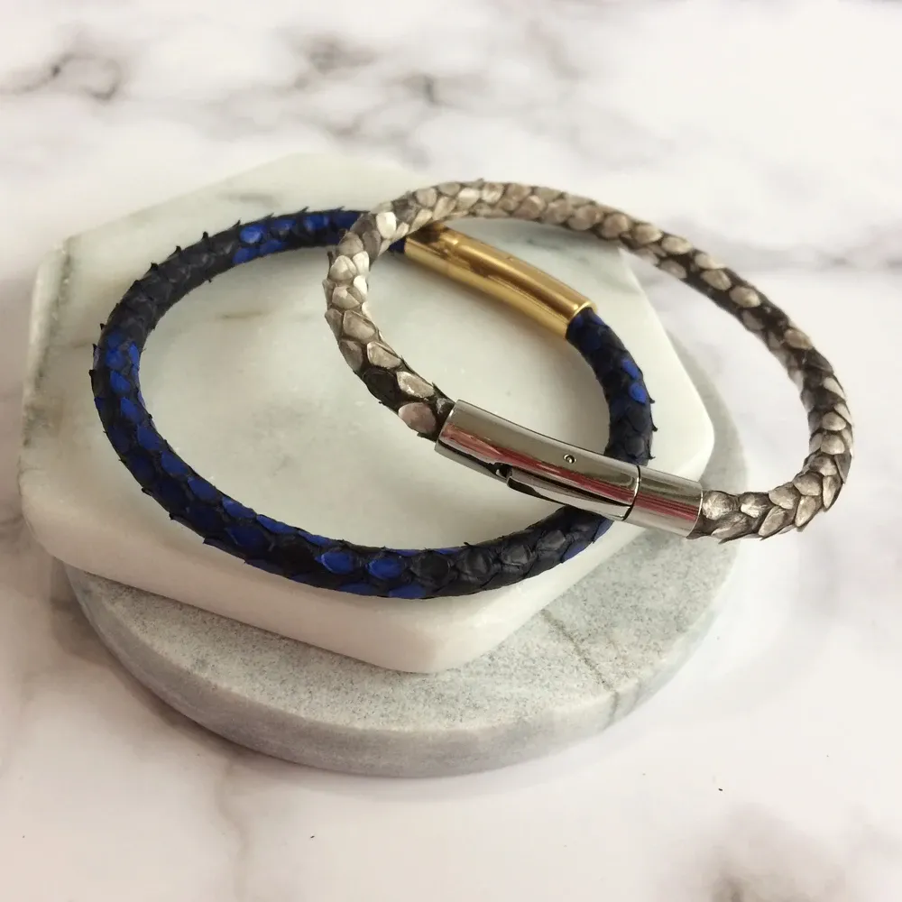 Bracelet de luxe en cuir Python pour hommes et femmes, avec aimant, montre Python de marque, Bracelet en cuir véritable