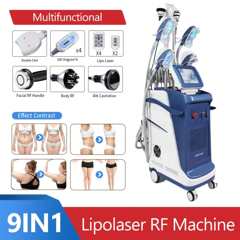 Macchina dimagrante 2024 Cavitazione ad ultrasuoni Corpo Macchina sottile 40K Ultrasuoni 8 in 1 Lipolaser Cryo Fat Loss Cryo Lipolisi