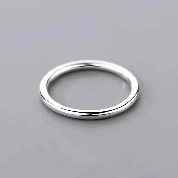 S999 Sterling Silver Plain Ring Womens Luxury Premium Foot Silver Index Ring Fashion Personality Small Design Ring