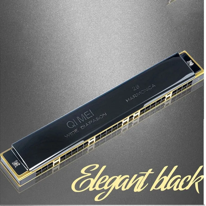 2020 28 Holes Chromatic Harmonica C Key Slive Professional Mouth Organ Portable Tremolo Mini Harps Woodwind Instruments