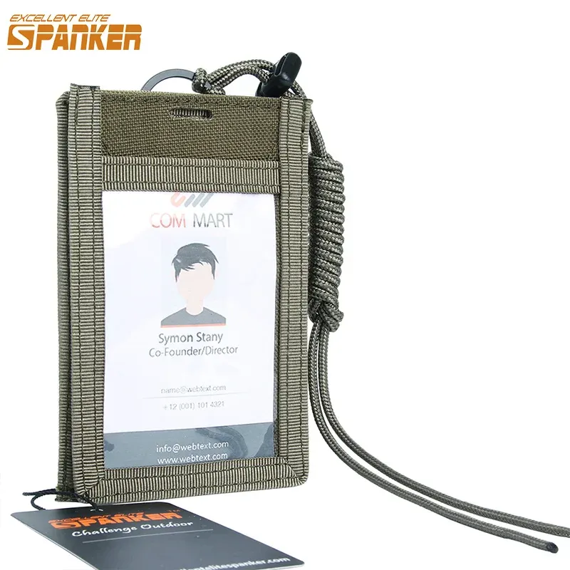 Bags EXCELLENT ELITE SPANKER Tactical ID Card Case Patch Neck Lanyard Credit Card Organizer Pouch Adjustable Neck Lanyard