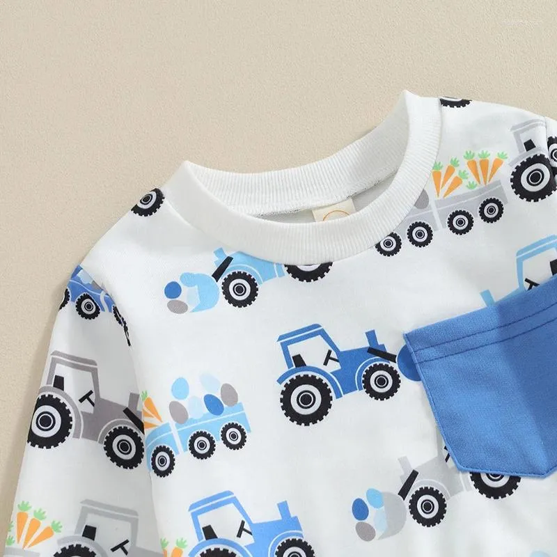 Kleidungssets Baby Mädchen Junge Ostern Outfits Kleinkind Langarm Sweatshirt Pullover Top Jogger Hosen Set 2-teilige Kleidung