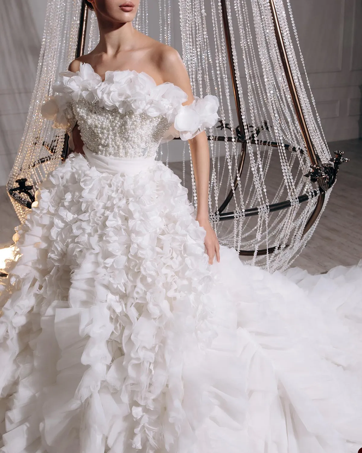 wedding dress off the shoulder lace Lace Long Off Shoulder Mermaid Wedding Dress
